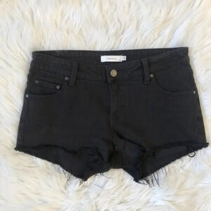 Aritzia Talula Black Cutoff Denim Shorts 26